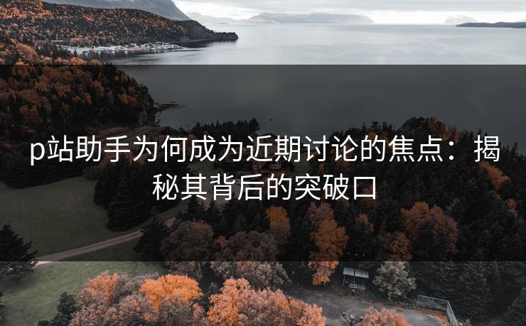 p站助手为何成为近期讨论的焦点:揭秘其背后的突破口 p站助手为何成为近期讨论的焦点:揭秘其背后的突破口