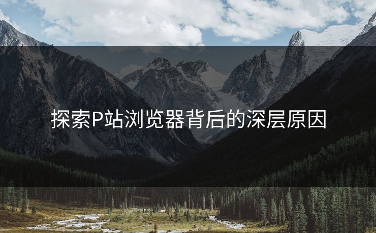 探索P站浏览器背后的深层原因 探索P站浏览器背后的深层原因