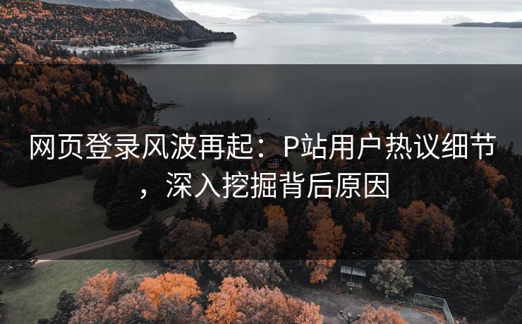 网页登录风波再起：P站用户热议细节，深入挖掘背后原因