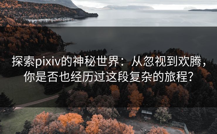 探索pixiv的神秘世界:从忽视到欢腾,你是否也经历过这段复杂的旅程? 探索pixiv的神秘世界:从忽视到欢腾,你是否也经历过这段复杂的旅程?